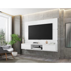 Manhattan Comfort Vernon 62.99" Mid-Century Modern Floating Entertainment Center - White-Recommended for up to a 55" TV