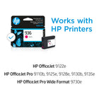HP 936 Ink Cartridge - Standard Yield - Magenta-Page Yield: Approximately 800 pages