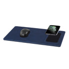 General Supply Goods + Co - Tapis de souris en similicuir PU avec chargeur Qi - Bleu Marin-Tension/courant d’entrée : 5 V/2 A, 9 V/1.8 A