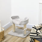 PawHut - Arbre à chat, condo avec poteaux à griffer en sisal-Matériau : panneau de particules, polyester, sisal 