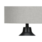 Monarch Specialties 24" H Contemporary Table Lamp - Black Concrete / Grey Shade-Assembled dimensions: 14 in. L x 14 in. W x 24 in. H. base: 7.5 in. L x 7.5 in. W x 12.75 in. H. shade: 14 in. L x 14 in. W x 10 in. H