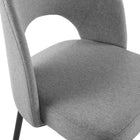 Modway Rouse Upholstered Fabric Dining Side Chair - Black/Light Grey-9
