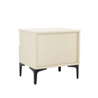 Manhattan Comfort Amara 39.4" Modern Nightstand 2-Piece Set - Cream/Natural Oak-Home Assembly Required. All Hardware Included