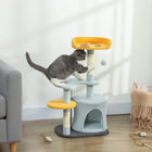 PawHut - Arbre à chat, tour de 31,5 po pour intérieur avec perchoir en peluche - bleu-Poteaux en sisal favorisant le griffage sain et protégeant les meubles 