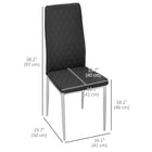 HOMCOM - Chaises de salle à manger avec siège rembourré et pieds en acier - noir - lot de 4-Pieds en acier galvanisé brillant offrant un soutien et une stabilité optimaux