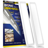 Bell+Howell Rechargeable LED Motion Activated Under Cabinet Lights - 2 Pack-Rechargeable LED Under Cabinet Lights:o	Includes 2x Bell + Howell Rechargeable LED Light Bars.
	Dimensions: Length 7.9", Width 1.6", Depth 0.35”.
