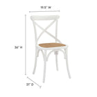 Modway Gear Dining Side Chair - White-Coated Elm Wood Frame