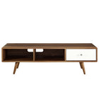 Modway Transmit 55" TV Stand - Walnut White-Durable Particleboard
