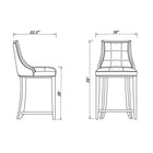 Manhattan Comfort - Tabouret de comptoir Fifth Avenue 19" traditionnel rembourré en similicuir - gris galet - lot de 3-Revêtement en similicuir avec rembourrage en mousse