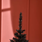HOMCOM 5' Pencil Artificial Christmas Tree with Realistic Branches - Black-Colour: Black 