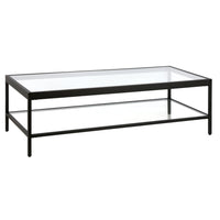 Hudson&Canal Alexis 54"W Rectangular Coffee Table - Blackened Bronze-A modern contemporary design for your living room, den, and more