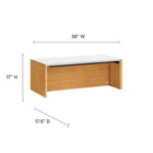 Modway Kinetic 38" Wall-Mount Office Desk With Cabinet and Shelf - White Natural-Magnetic-Close Doors