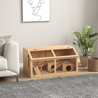 PawHut 33.5"L Wooden Hamster Cage with Suspension Bridge and Ladders-Features a suspension bridge, a hut and more for exercise and hiding spaces