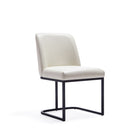 Manhattan Comfort - Lot de 2 chaises de salle à manger modernes Serena 23,62 po en similicuir crème-Capacité de poids : 136 kg Hauteur d’assise : 47,5 cm