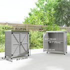 Outsunny - armoire de rangement de jardin avec plateau de table en métal et étagère, gris-Étagère intérieure pour organiser les outils de jardin et les plantes en pot
