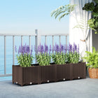 Outsunny - jardinière surélevée en plastique - 63 po L x 15,7 po l x 14,6 po H - brun-Le matériau plastique léger assure un déplacement et une manipulation faciles
