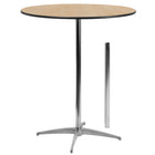 Flash Furniture 36" Round Wood Cocktail Table with 30" & 42" Columns-Cocktail Table