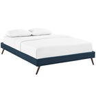 Modway Helen Fabric Queen Bed Frame with Round Splayed Legs - Azure-Center Rail with Support Two Legs