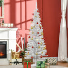 HOMCOM 5' Pencil Artificial Christmas Tree with Realistic Branches - White-Realistic branches give a full and lush look to the tree 