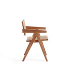 Manhattan Comfort Hamlet 19.67" Industry Chic Dining Arm Chair - Nature - Set of 2-Seat Height Measures: 18.11 in. With Weight Capacity of 275 lb