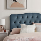 Modway Annabel Stain-Resistant Performance Velvet Queen Headboard - Cadet Blue-7 Adjustable Mount Positions
