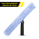 Gritt Commercial - Lave-vitres pivotant robuste de 18 po - Usage commercial-La housse en microfibre absorbante se lave facilement en machine