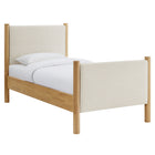 Modway Maven Twin Size Fabric Upholstered Platform Bed - Ivory Oak-Assembly Required