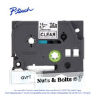 Brother Genuine TZe141 Laminated Tape for P-touch Label Makers - 18 mm wide x 8 m long - Black on Clear-Brother's laminated tape process creates long-lasting labels