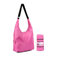 Karla Hanson Pack n Fold Foldable Lightweight Water-resistant Hobo Bag - Pink-Foldable Hobo Bag