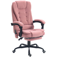 Vinsetto 7-Point Vibration Massage Office Chair with Footrest and Swivel Wheels - Pink-7 vibration massage points to relax your body
