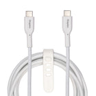 Staples TECH USB-C to USB-C Charging Cable - 3.3 ft. - 480Mbps - White-Braided cable for durability and tangle-prevention tested to withstand up to 5K bends