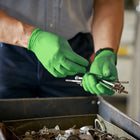 SHOWA - Gants en nitrile durable EBT 4 mil pour contact alimentaire, à usage unique - Verts - Taille L - Paquet de 100-Bouts des doigts, fini bisque