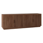 Hudson&Canal Mero Rectangular Fluted TV Stand for TV's up to 75" - Satin Walnut-A transitional design accommodates TVs up to 75" for your entertaining space