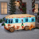 GEMMY Airblown Inflatable Christmas National Lampoon's Christmas Vacation RV Scene with Logo and LEDs - 48" x 90"-Includes stakes and tethers