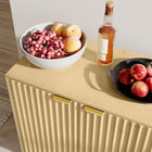 HOMCOM Modern 55.1" L Sideboard Buffet Cabinet with Storage - Natural Wood-Raised legs make easy cleaning underneath