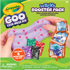 Crayola - Bricolage Paquet supplémentaire farfelu GOO-ENSEMBLE DE BRICOLAGE GOO CRAYOLA : Comprend 2 sachets de poudre à GOO Crayola, 4 p'tits extras mystères, 1 marqueur lavable ultra-propre, 2 pots de rangement, 1 cuillère à mesurer et des instructions
