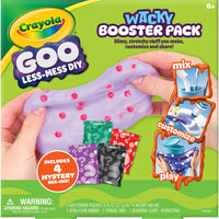 Crayola - Bricolage Paquet supplémentaire farfelu GOO-ENSEMBLE DE BRICOLAGE GOO CRAYOLA : Comprend 2 sachets de poudre à GOO Crayola, 4 p'tits extras mystères, 1 marqueur lavable ultra-propre, 2 pots de rangement, 1 cuillère à mesurer et des instructions