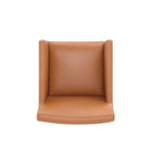 Manhattan Comfort - Lot de 2 fauteuils de salle à manger modernes Anna Square 58 cm en similicuir avec accoudoirs - couleur Saddle-Garantie limitée du fabricant de 30 jours