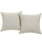 Modway Convene Outdoor Patio Pillow Set - Beige - Set of 2-Water & UV Resistant