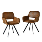 Homy Casa - Ensemble de 2 chaises pivotantes d'accueil pour bureau - Tissu en suède brun-Dossier ergonomique offrant un bon soutien du dos et des lombaires.