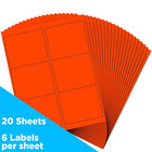 JAM Paper Étiquettes postales de couleur néon fluorescent, 3 1/3 x 4 po, rouge néon, 360/paquet-Rouge