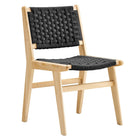 Modway Saoirse Woven Rope Wood Dining Side Chair - Natural/Black - 2 Pack-7