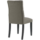 Modway Duchess Button Tufted Fabric Dining Chair - Granite-Fine Polyester Fabric Upholstery