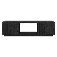Hudson&Canal Dorian TV Stand for TV's up to 65" - Black Grain-A modern contemporary design accommodates TVs up to 65" for your entertaining space