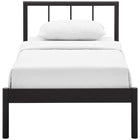 Modway Gwen Twin Bed Frame - Brown-Integrated Headboard / Footboard
