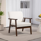 HOMCOM Modern Accent Chair with Cushioned Seat - Wood Legs for Bedroom - Cream White-Place it wherever you want, whether it is in the living room, bedroom, or dining room
