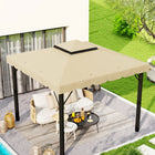 Outsunny 10' L x 10' W Gazebo Replacement Canopy Top - Beige-2-tier rooftop is more beautiful and helps with airflow and windy weather conditions