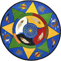 Joy Carpets Spirit of Truth Area Rug - 5'4" Round - Multicolour-Manufactured with premium WearOn Nylon for lasting beauty and durability in high-traffic areas