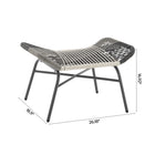 Manhattan Comfort Ashland Modern 5-Piece Patio Conversation Set - Cream-Intricate Tri Color Rope Weave Provides Style and Structure