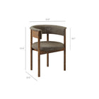Modway Clea Curved Upholstered Dining Chairs - Taupe - 2 Pack-Open Back Barrel Chair Design